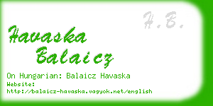 havaska balaicz business card